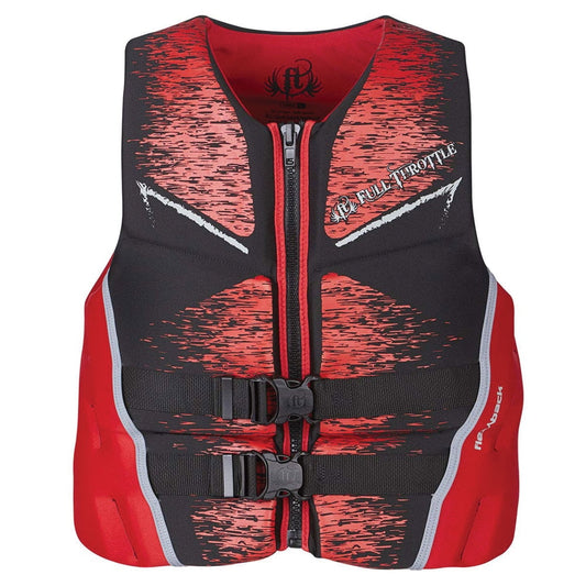 Full Throttle 142500-100-070-19 Men's Hinged Rapid-Dry Flex-Back Vest - 3XL (52'-56' Chest), Red