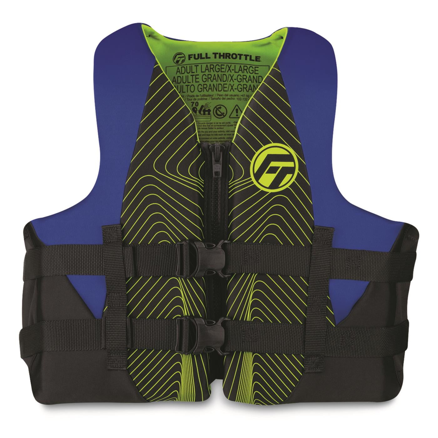 Full Throttle Adult Rapid-Dry Life Jacket S M Blue