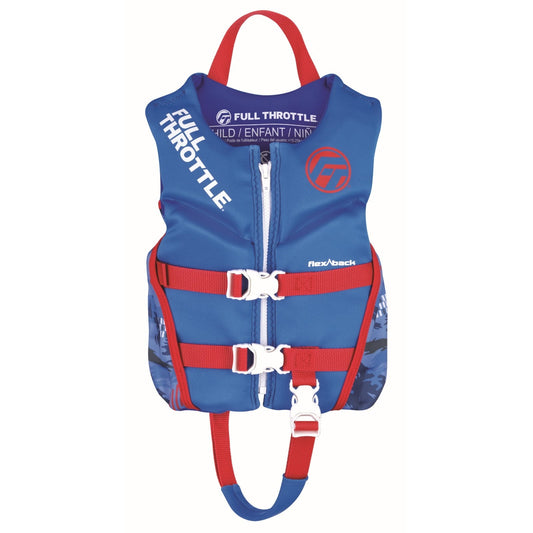 Full Throttle Child Rapid-Dry Flex-Back Life Jacket Blue
