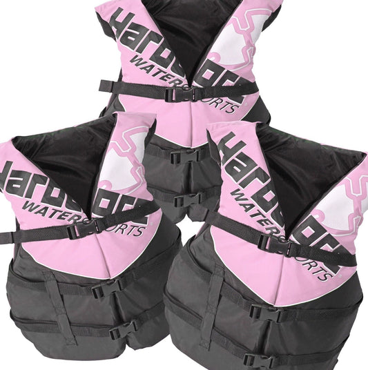 Hardcore Water Sports 3 pack Hardcore Coast Guard type III PFD for adults; life jacket paddle vest for adults; life vest flotation device; Jet ski, wakeboard, hardshell kayak lufe jacket; extra life j