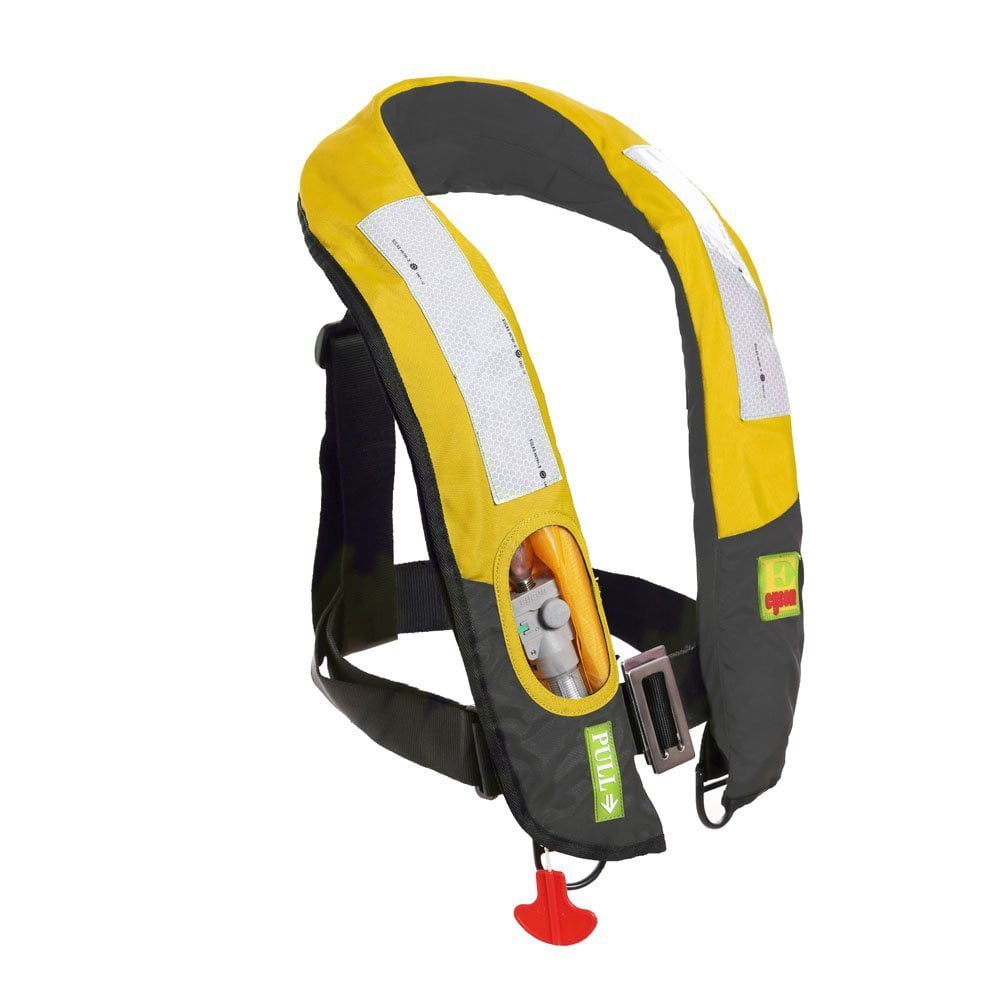 Lifesaving Pro Premium Manual Inflatable Life Jacket PFD Life Vest Deluxe Inflate Survival Aid Lifesaving PFD Yellow