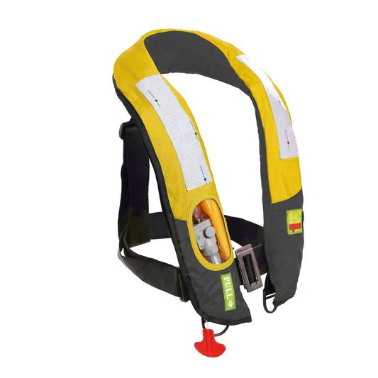 Lifesaving Pro Premium Manual Inflatable Life Jacket PFD Life Vest Deluxe Inflate Survival Aid Lifesaving PFD Yellow