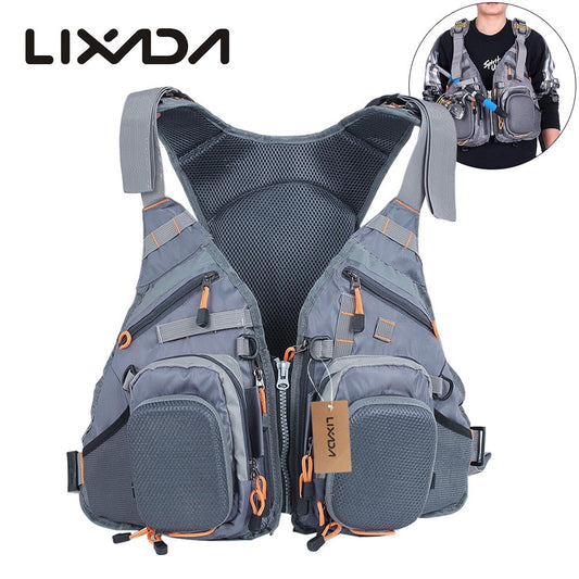 Lixada 3 In 1 Mesh Fly Fishing Vest Multi-Pocket Utility Vest for Fishing and Outdoor Activities Sport Waistcoat