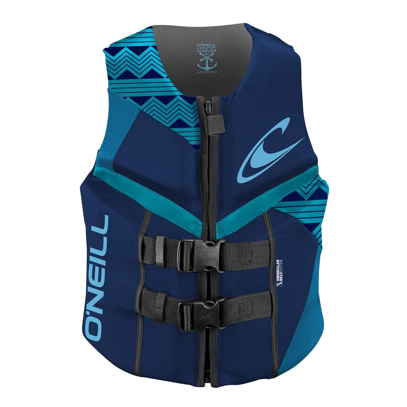 O'Neill Women's Reactor USCG Wakeboarding & Waterskiing Life Vest, Size 8, Navy