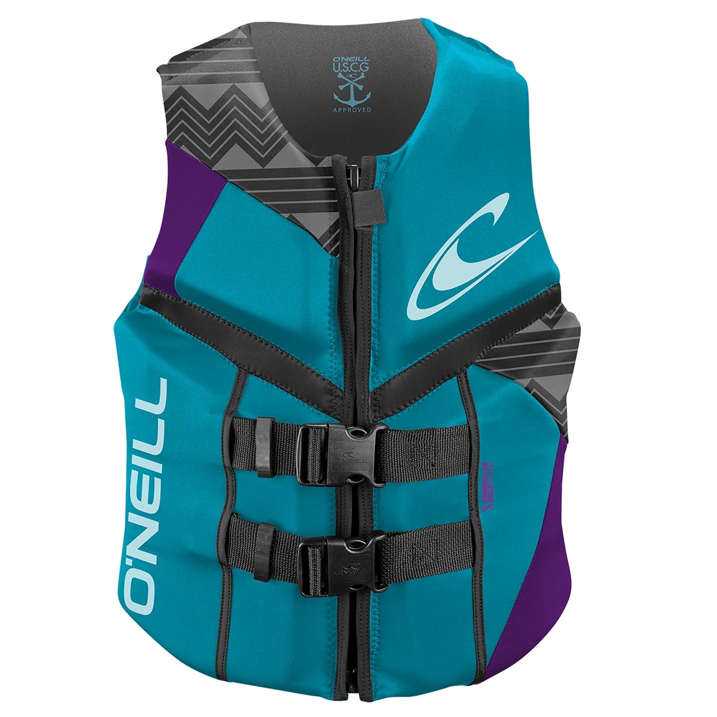 O'Neill Women's Reactor USCG Wakeboarding & Waterskiing Vest, Size 8, Turquoise
