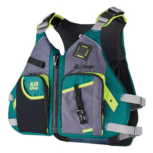 Onyx Outdoor 40006023 Air Span Breeze Paddling Kayak Vest, Green - Extra Large & 2XL