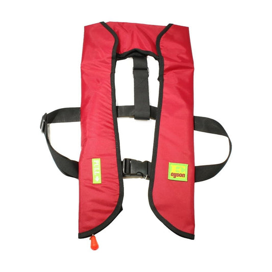 Premium Automatic / Manual Inflatable Life Jacket Floating Life Vest Slim Inflate Survival Aid Lifesaving PFD Deluxe Leather NEW - Red