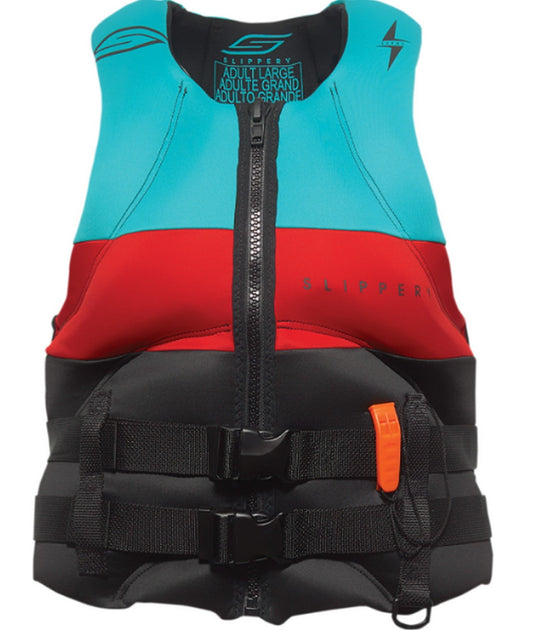 Slippery Surge Neo Mens Life Vest Black/Aqua 3XL