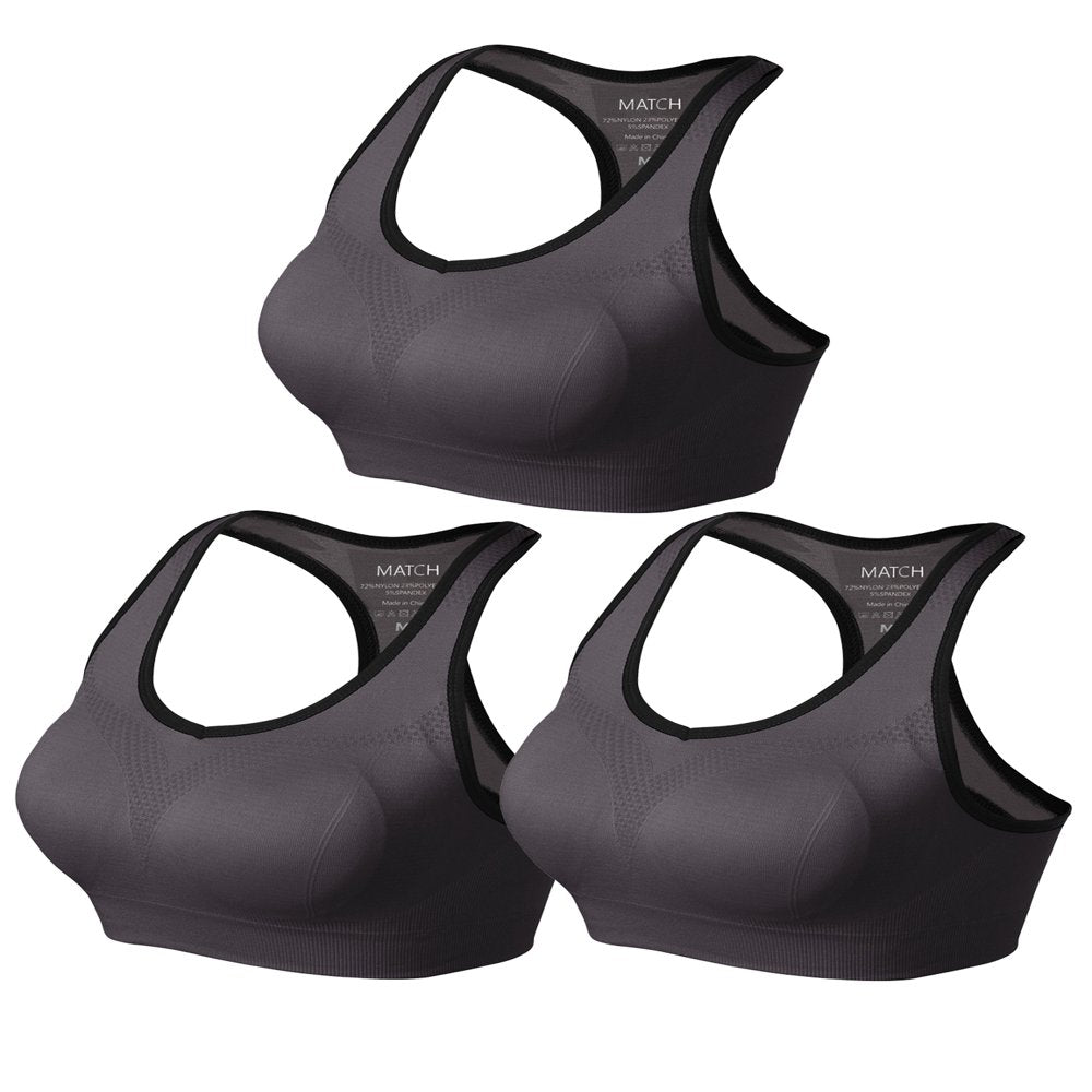 Matchstick Women'S Wirefree Padded Racerback Sports Bra for Yoga Workout Gym Activewear