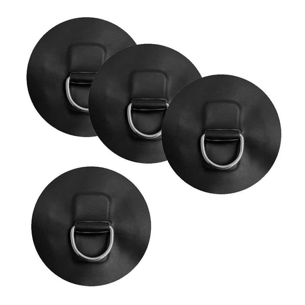 4X Replacement Kayak D- Pad Patch for Inflatable Boat Raft Canoe - Black, 110Mm