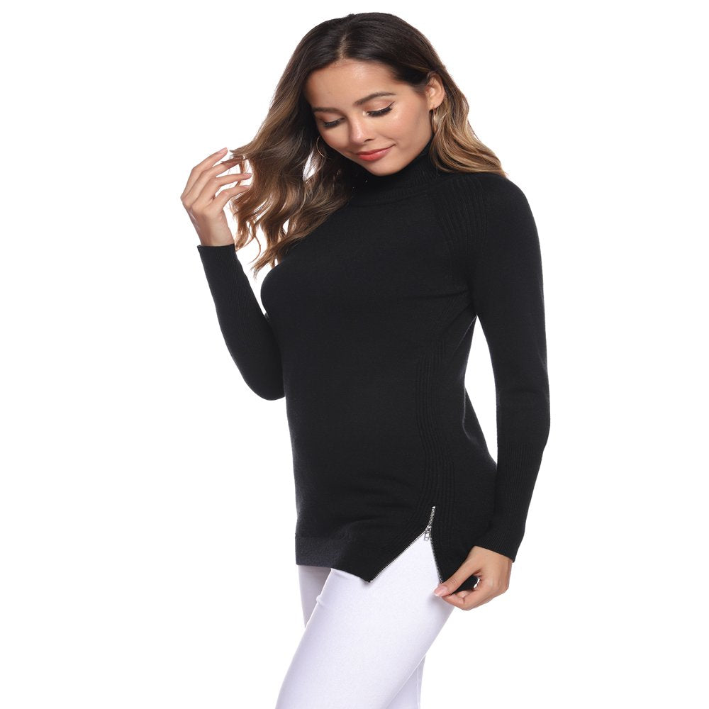 Purcoar Womens Turtleneck Sweaters Long Sleeve Pullover Knit Sweaters Soft Jumper