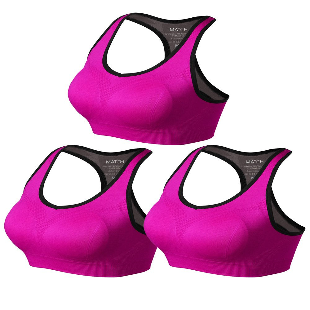 Matchstick Women'S Wirefree Padded Racerback Sports Bra for Yoga Workout Gym Activewear