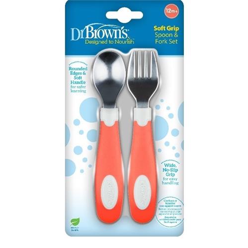 Dr Brown's Soft Grip Spoon & Fork Set 12m+