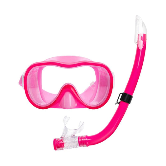 BESTHUA Snorkeling Gear Set | Children'S Snorkeling Two-Piece Set | Soft Mouthpiece Full Dry Snorkel Large Frame Anti-Fog Diving Goggles