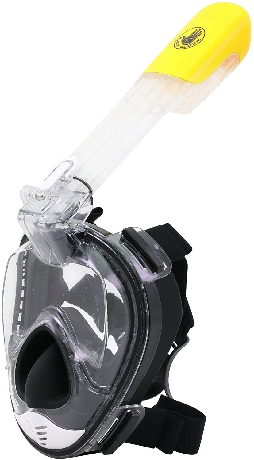 BODY GLOVE - FREE BREATHING SNORKEL FULL FACE MASK SET-WITH FINS-TRAVEL BAG-ANTI FOG-ANTI LEAK-PANORAMIC VIEW-CAMERA MOUNT-OPEN WATER-SCUBA DIVING-SNORKELING GEAR