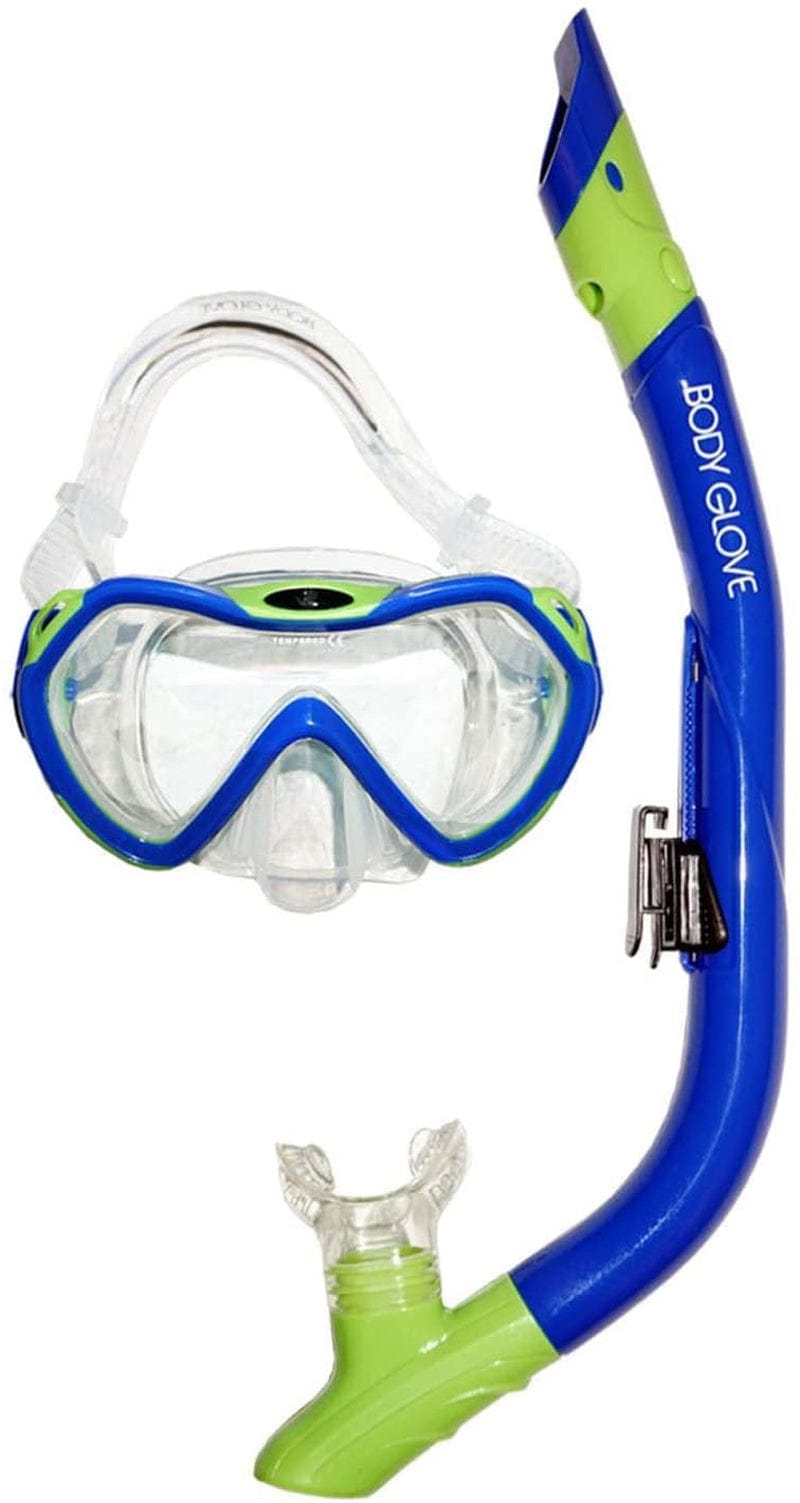 Body Glove Grape Adult Mask and Snorkel Combo for Snorkeling, Diving, and Swimming-Adult-Tempered Glass-Silicone-Flex Tube-Snorkel Dry Top-Splash Guard-