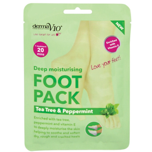 Derma V10 Moisturising Foot Mask Tea Tree & Peppermint