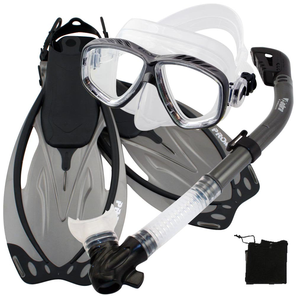 Snorkel Fins Mask Set for Snorkeling Scuba Diving, AB-SM