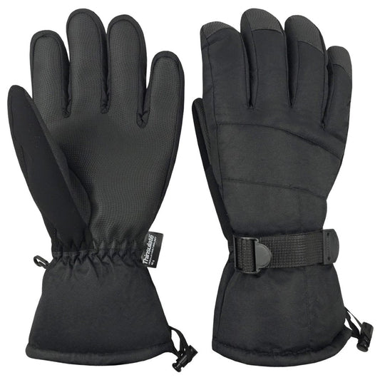 N'Ice Caps Mens Thinsulate Waterproof High Performance Winter Snow Ski Gloves - Adults Black