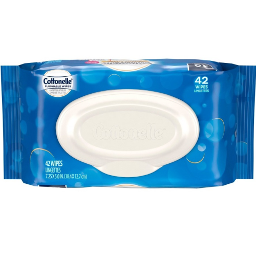 Cottonelle Flushable Cleansing Cloths Rigid Flip Top 42 ct
