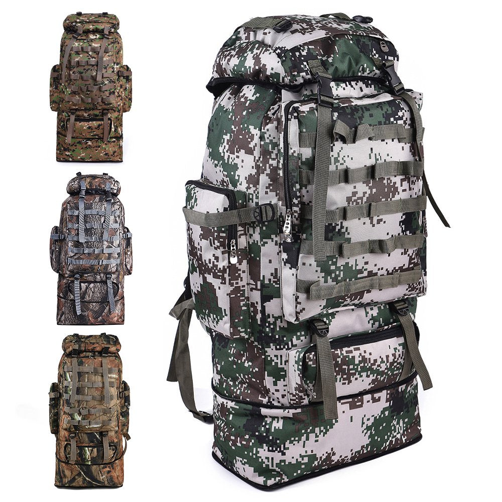 100L Waterproof Camping Hiking Backpack Travel Trekking Daypack Rucksack Tactical Men Women Sport Shoulder Bag Camo