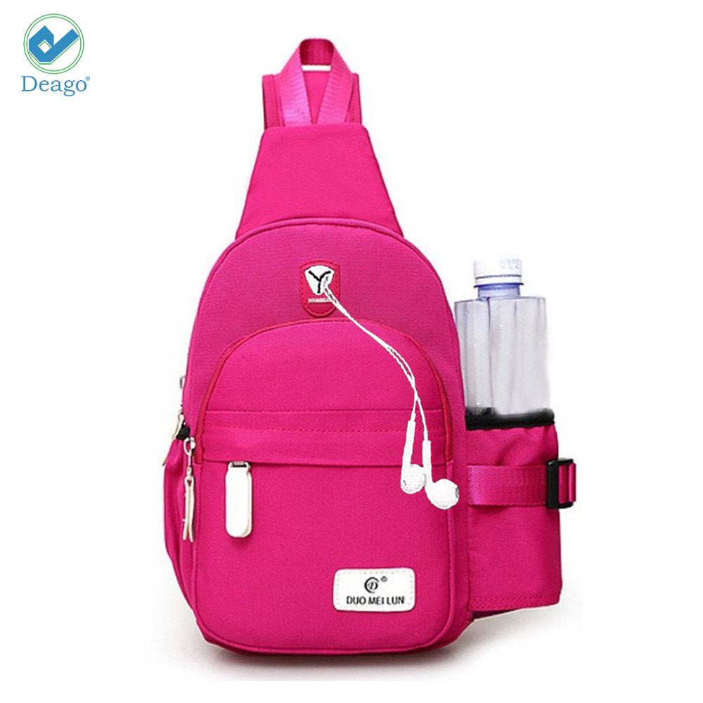 Deago Canvas Sling Bag for Men & Women - Chest Shoulder Bag Unbalance Crossbody Backpack Water Resistant Daypack for Gym Travel Hiking