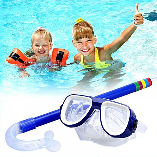 FYCONE Kids Snorkel Set, Anti-Leak Swim Goggles & Breathing Tube for Youth Junior Child, Anti-Fog Snorkeling Gear, PVC Swimming Diving Scuba Goggles 180 Degree Panoramic View