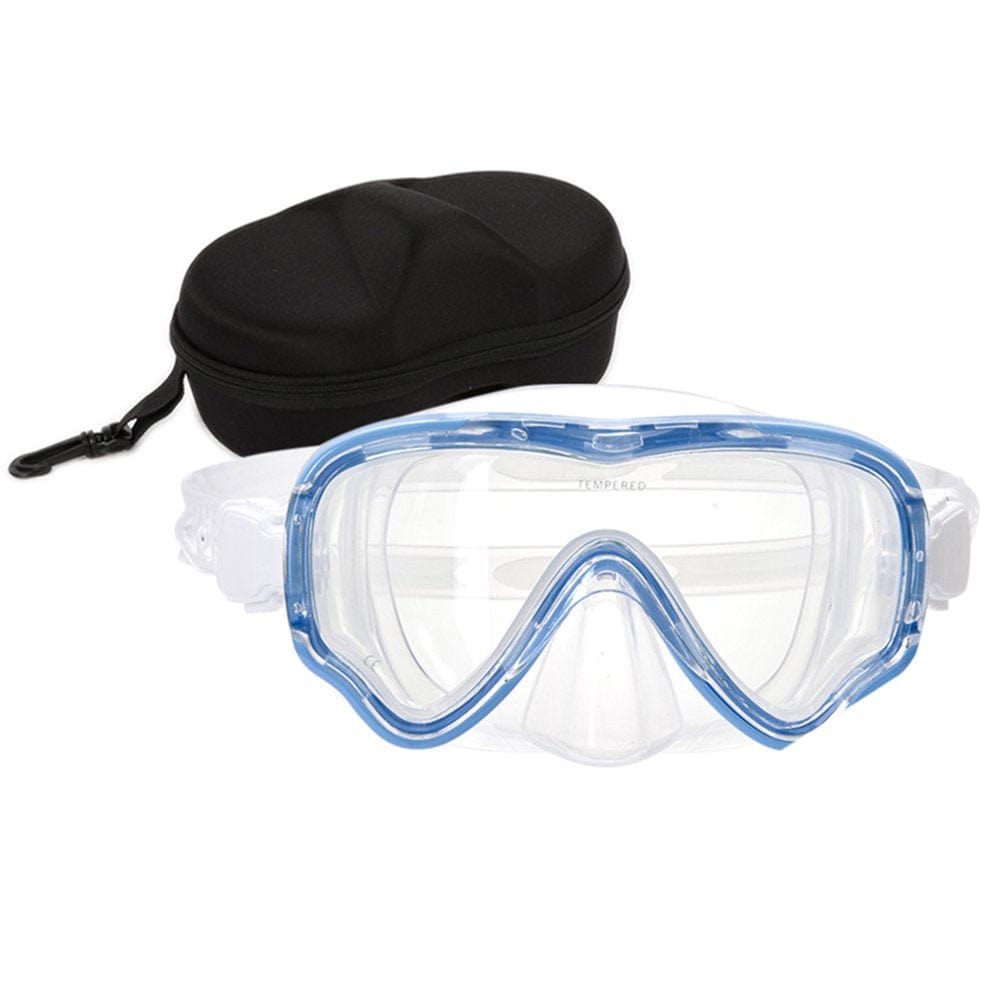 Gooscoo Mask Swim Diving Scuba Mask Snorkel Gear for Boys Girls Youth, Anti-Fog 180° Panoramic View Soft Silicone Skirt Pool Underwater Swim Goggles with Nose Cover, Snorkel Equipment