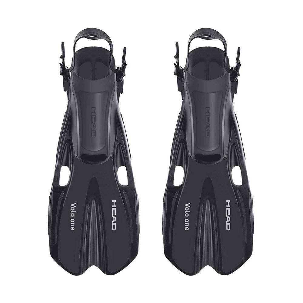 Head Volo One Swimming Snorkeling Scuba Fins with Mesh Bag, Sm/M, Black