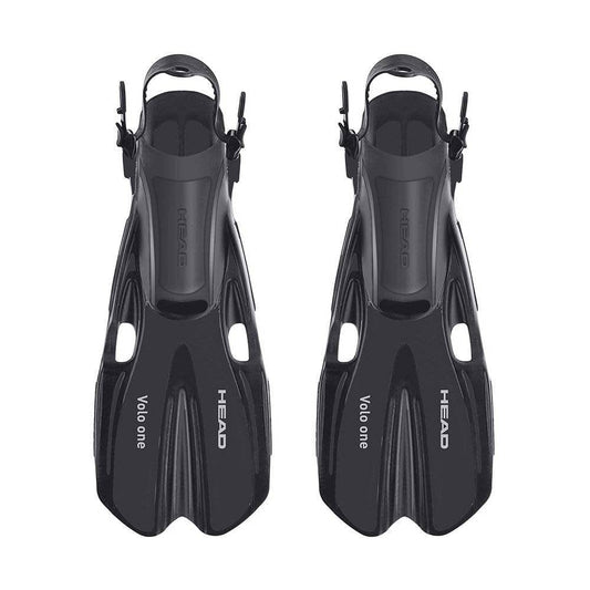 Head Volo One Swimming Snorkeling Scuba Fins with Mesh Bag, Sm/M, Black