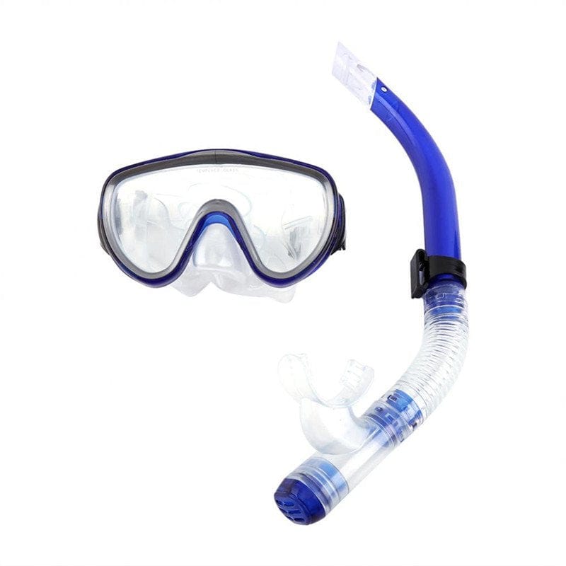 HERCHR Snorkel Set, Diving Tempered Glass Goggles&Semi-Dry Breathing Tube Set, Snorkel Mask Mouthpiece Snorkeling Combo for Adult Men Women