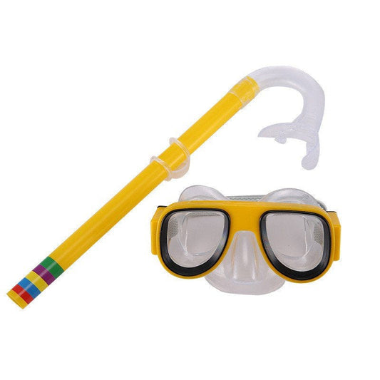 Kids Snorkel Set, Children Anti-Fog Diving Mask Swimming Goggles Snorkeling Equipment, Yellow