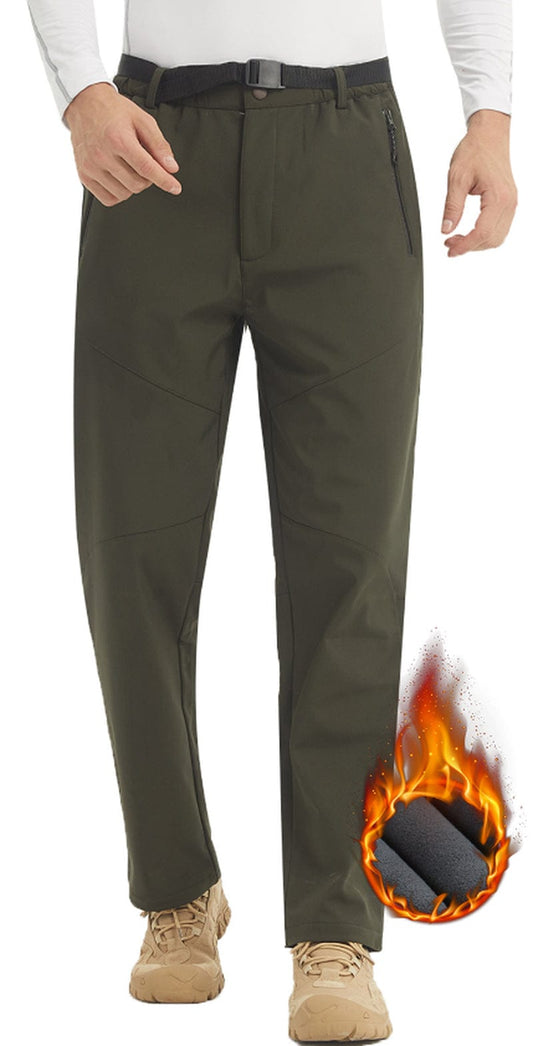 LANBAOSI Men Hiking Waterproof Outdoor Winter Snow Ski Fleece Lined Softshell Pants Size S