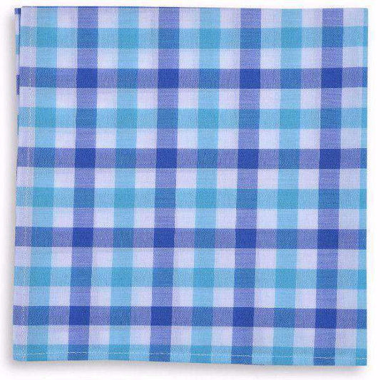 Battery Check Pocket Square in Blue by High Cotton - Country Club Prep