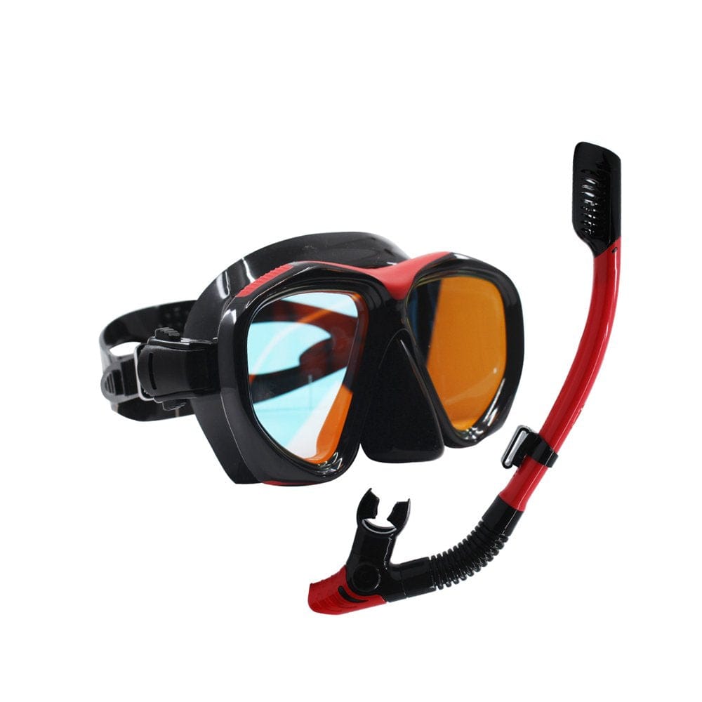 SCAUP Coral Pro Snorkeling Set - Mirrored Diving Mask and Dry-Top Snorkel Kit, for Adults
