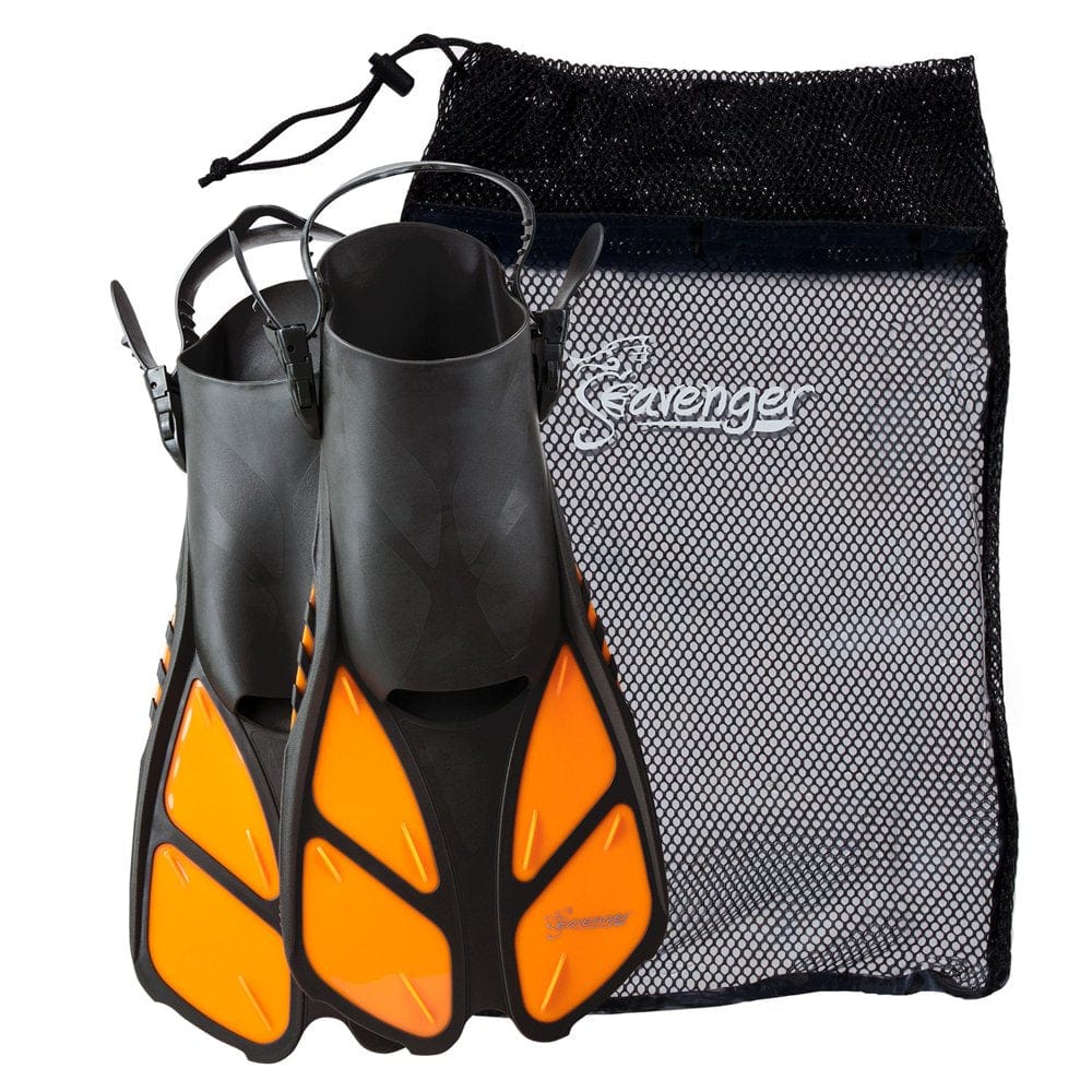 Seavenger Swim Fins / Flippers with Gear Bag for Snorkeling & Diving, Perfect for Travel Blue S/M