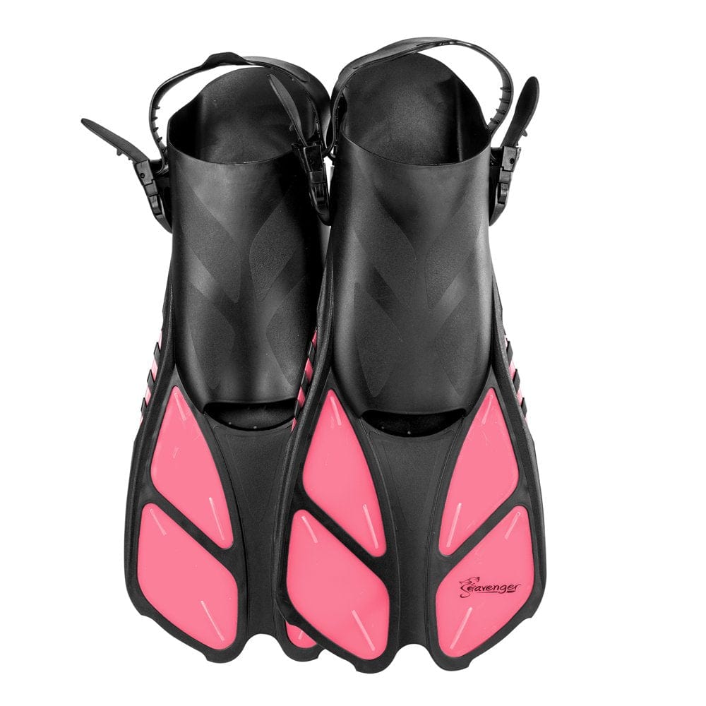 Seavenger Swim Fins / Flippers with Gear Bag for Snorkeling & Diving, Perfect for Travel Blue S/M