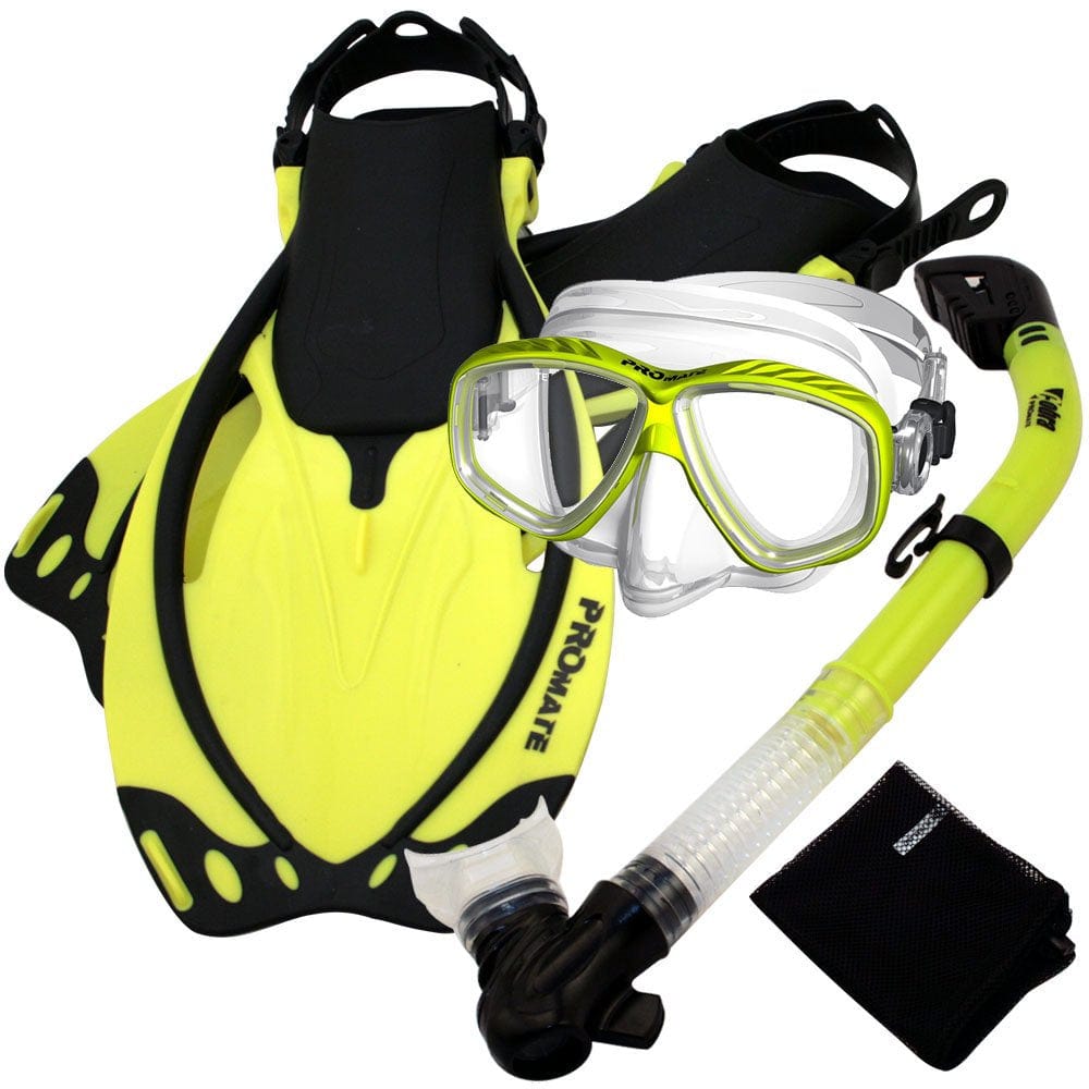 Snorkeling Set Scuba Dive Gear Snorkel Mask Diving Fins Set,Black,Sm