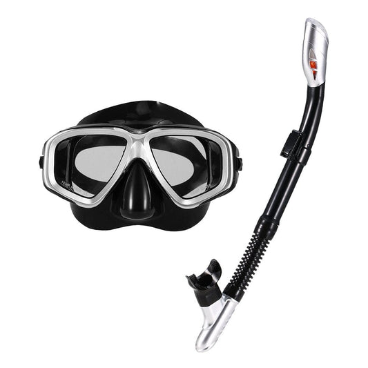 Tomshine Lixada Adults Freediving Snorkel Set -Fog Diving Snorkeling Goggles Set Swimming Tempered Glass Lens Goggles for Men Women