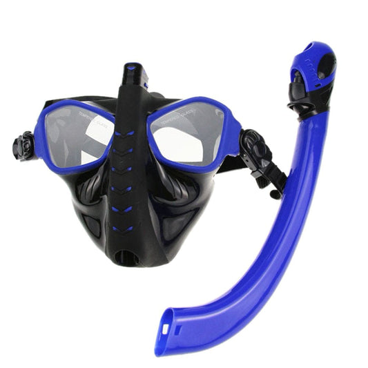 WELPET Snorkeling Diving Masks Tube Dive Set Swimming Goggles Underwater Aspirator Equipment Full Face Mask Water Proof-Blue