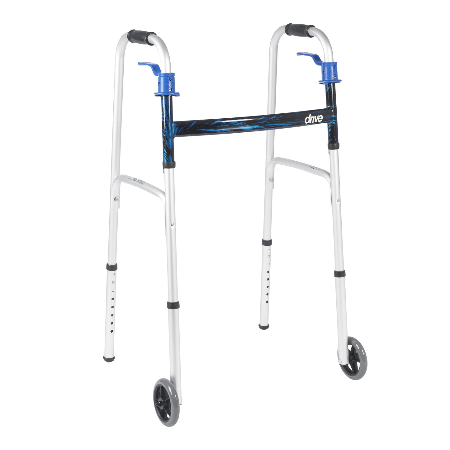 drive™ Aluminum Dual Release Folding Walker, 32 – 39 Inch Height